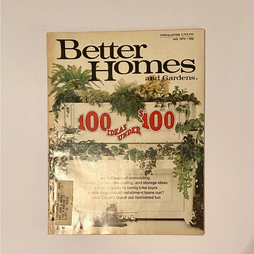 Vintage Better Homes and Gardens Full Magazine July 1974, Excellent Condition